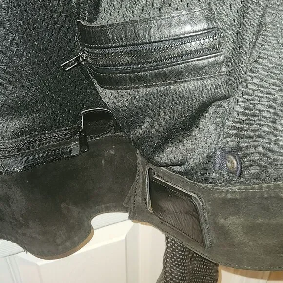 Vanson Black Leather Motorcycle Jacket 44 - Picture 6 of 10